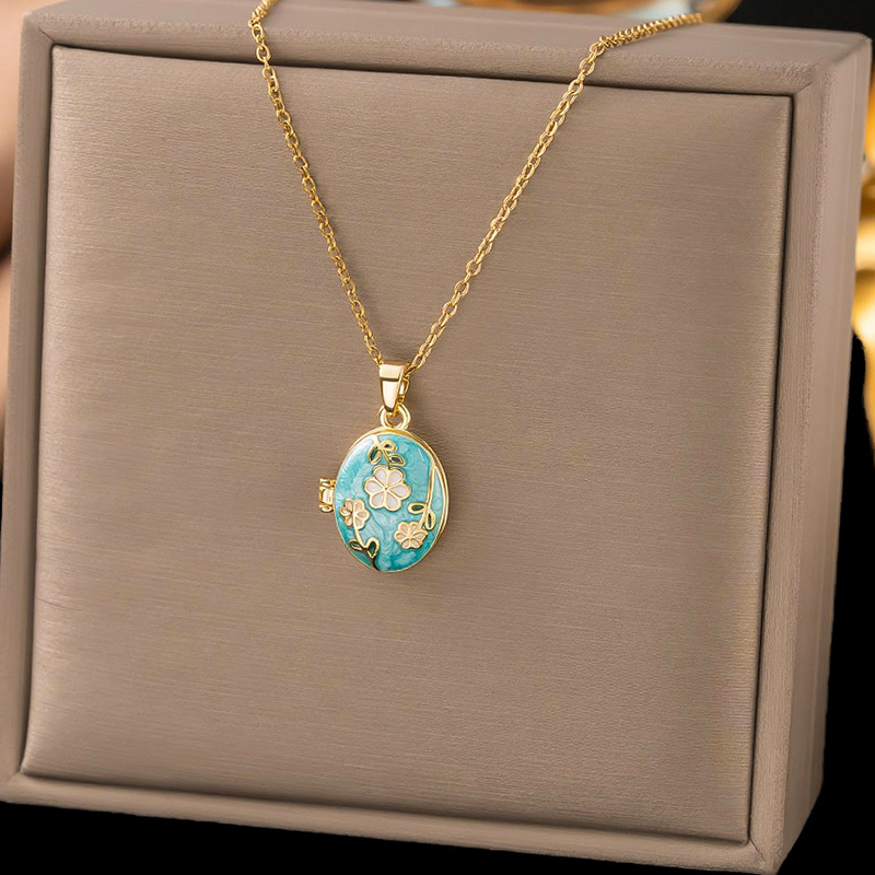 ANENJERY 316L 스테인레스 스틸 꽃 나비 별  - Heart Locket Necklace Photo 리뷰 및 가격