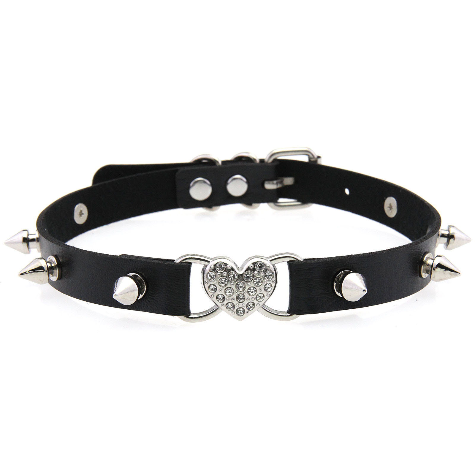 고스 하트 칼라 블랙 초커 목걸이 여성용 스파이크 초커 - Goth Punk Spike Choker 리뷰 및 가격