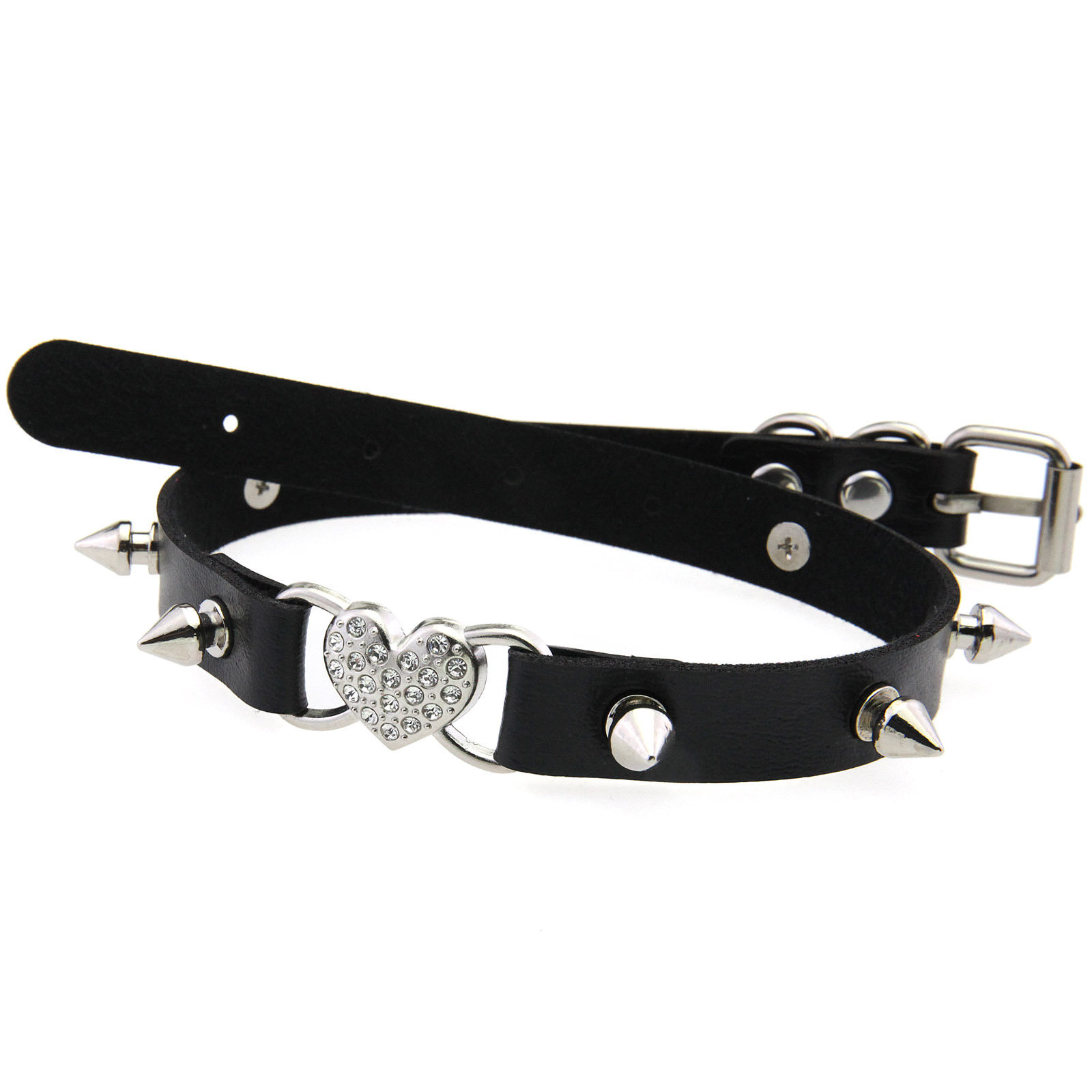 고스 하트 칼라 블랙 초커 목걸이 여성용 스파이크 초커 - Goth Punk Spike Choker 리뷰 및 가격