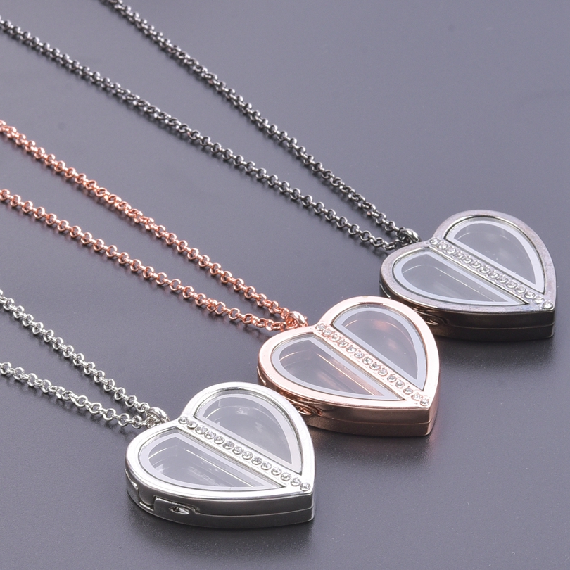 자석 하트 로켓 목걸이, 여성 남성 펜던트 플로팅 크리 - Heart Locket Necklace Photo 리뷰 및 가격