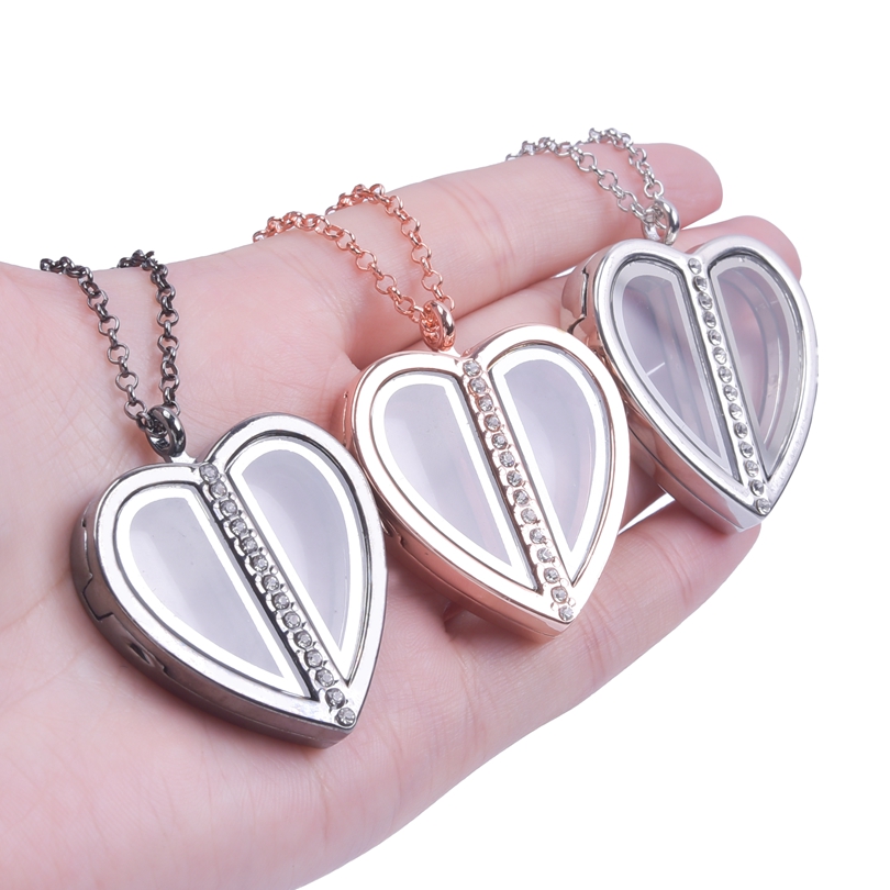 자석 하트 로켓 목걸이, 여성 남성 펜던트 플로팅 크리 - Heart Locket Necklace Photo 리뷰 및 가격