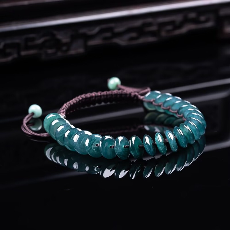 천연 진짜 에메랄드 블루 워터 아바커스 비즈 팔찌 미얀 - Necklaces 리뷰 및 가격