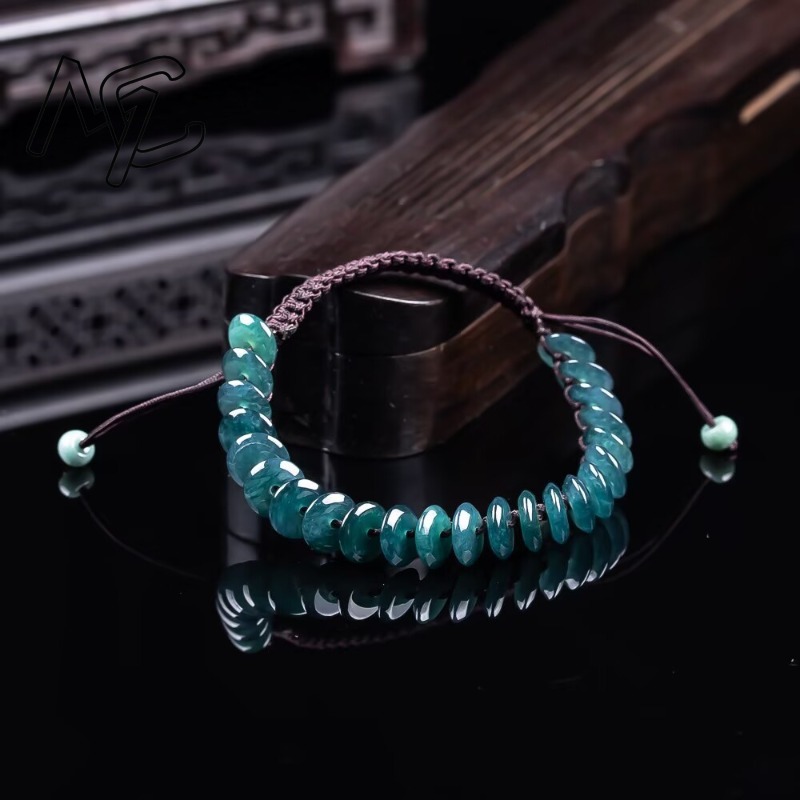 천연 진짜 에메랄드 블루 워터 아바커스 비즈 팔찌 미얀 - Necklaces 리뷰 및 가격