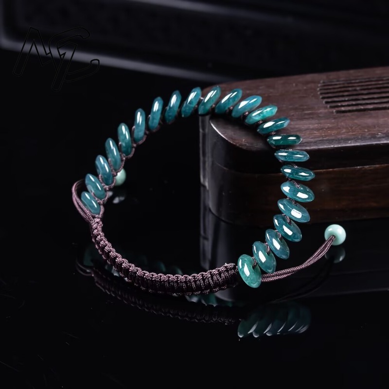 천연 진짜 에메랄드 블루 워터 아바커스 비즈 팔찌 미얀 - Necklaces 리뷰 및 가격