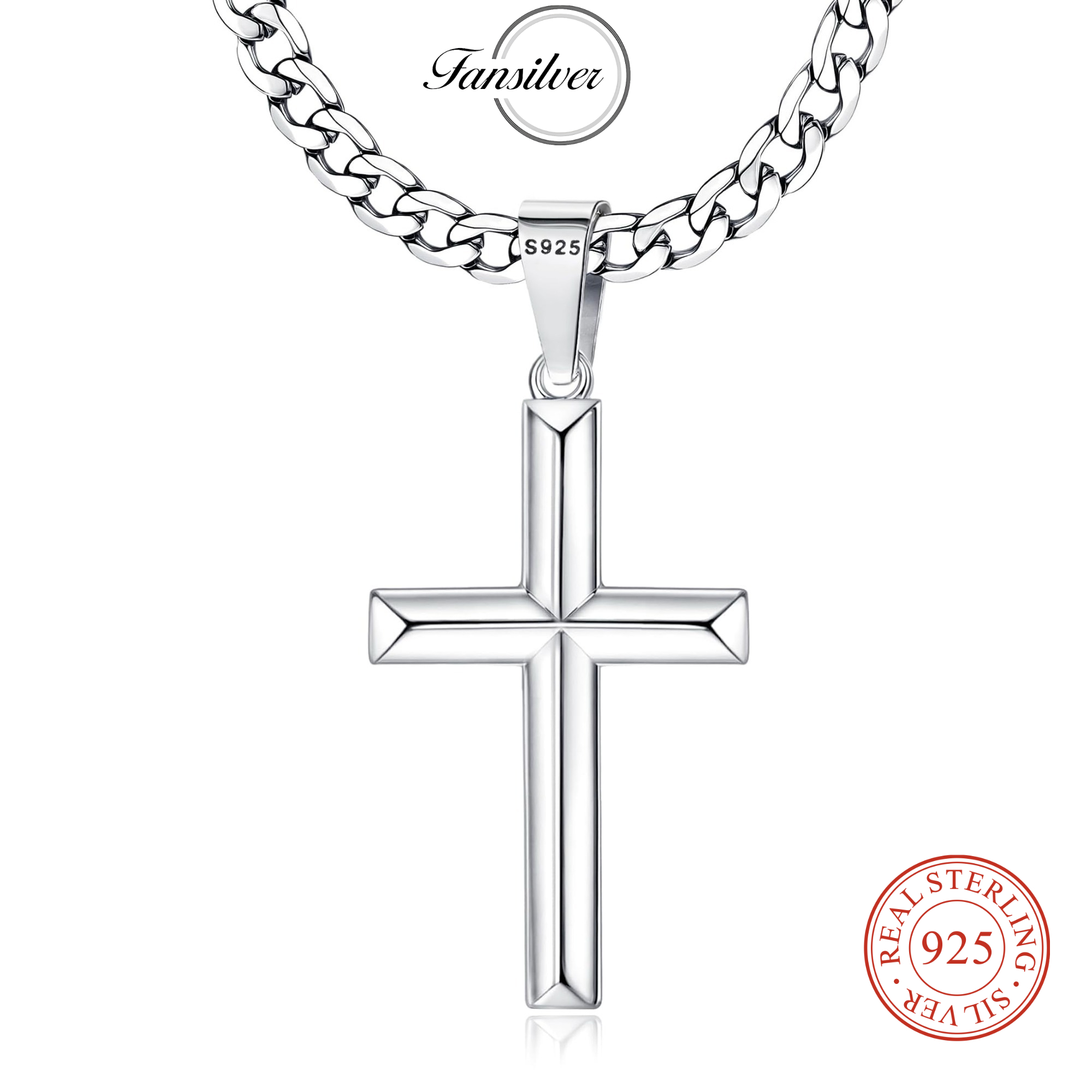 팬실버 925 스털링 실버 십자가 목걸이 남녀 공용 스 - 925 Sterling Silver Chain Necklace Men 리뷰 및 가격
