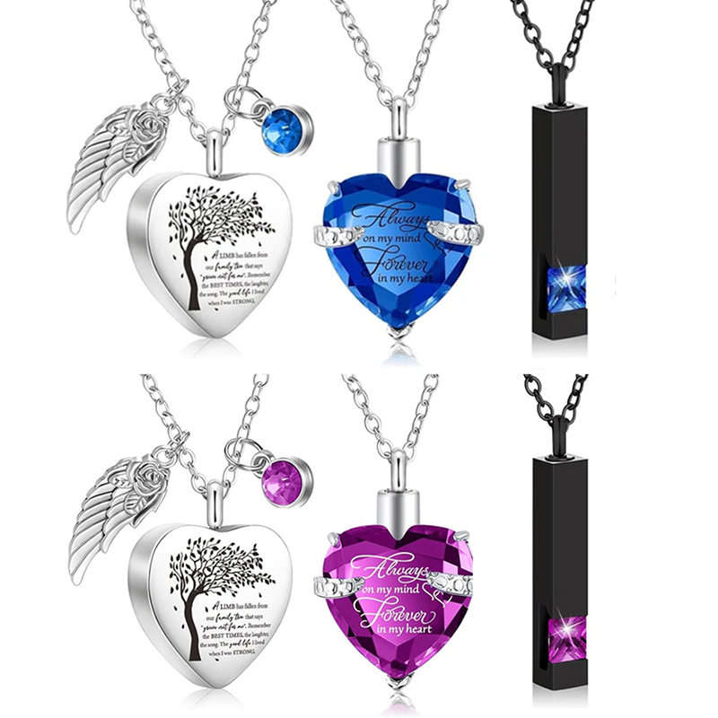 3가지 스타일의 유골 목걸이, 사랑하는 사람의 유골을  - Heart Locket Necklace Photo 리뷰 및 가격
