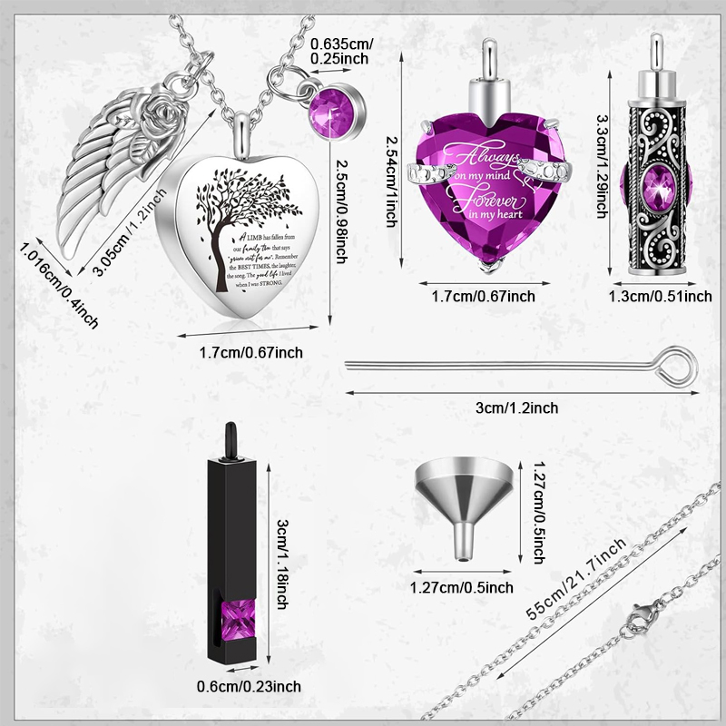 3가지 스타일의 유골 목걸이, 사랑하는 사람의 유골을  - Heart Locket Necklace Photo 리뷰 및 가격