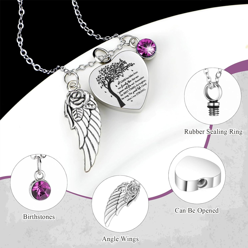 3가지 스타일의 유골 목걸이, 사랑하는 사람의 유골을  - Heart Locket Necklace Photo 리뷰 및 가격