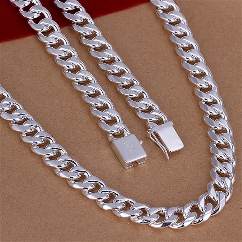 20-24 인치 925 스털링 실버 클래식 10mm 기 - 925 Sterling Silver Chain Necklace Men 리뷰 및 가격