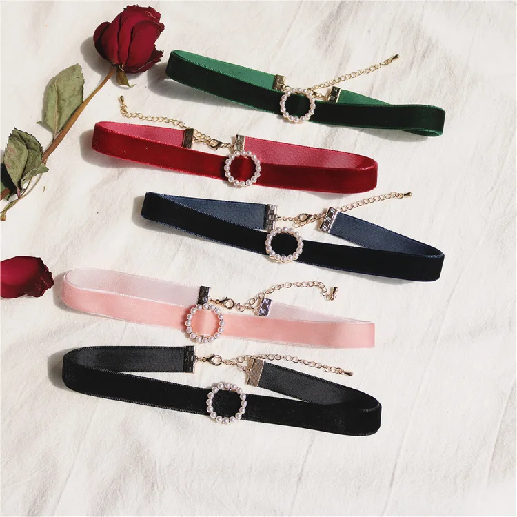 여자를위한 빈티지 진주 벨벳 초커 목걸이 여자 귀여운  - Pearl Choker Necklace Vintage 리뷰 및 가격