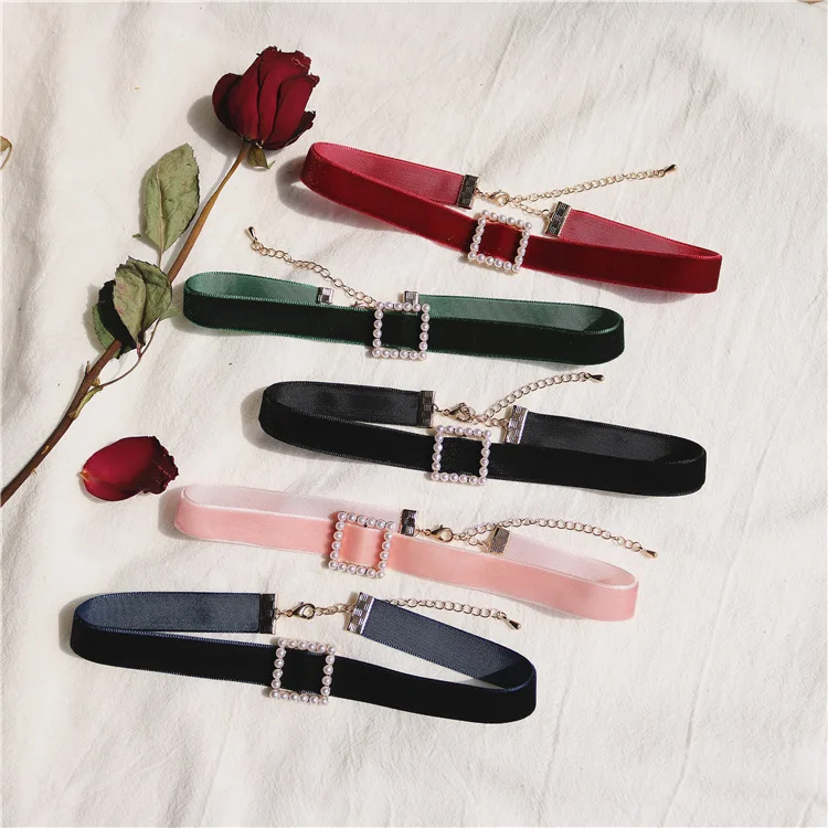 여자를위한 빈티지 진주 벨벳 초커 목걸이 여자 귀여운  - Pearl Choker Necklace Vintage 리뷰 및 가격
