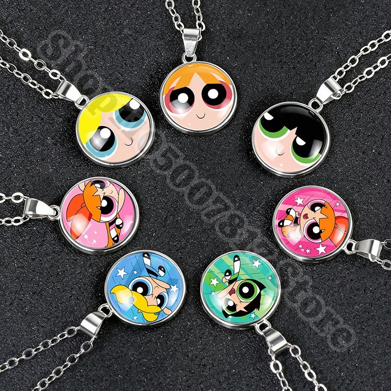 카와이 파워퍼프걸즈 귀여운 목걸이 만화풍 창의적인 목걸 - Anime Pendant Necklace 리뷰 및 가격