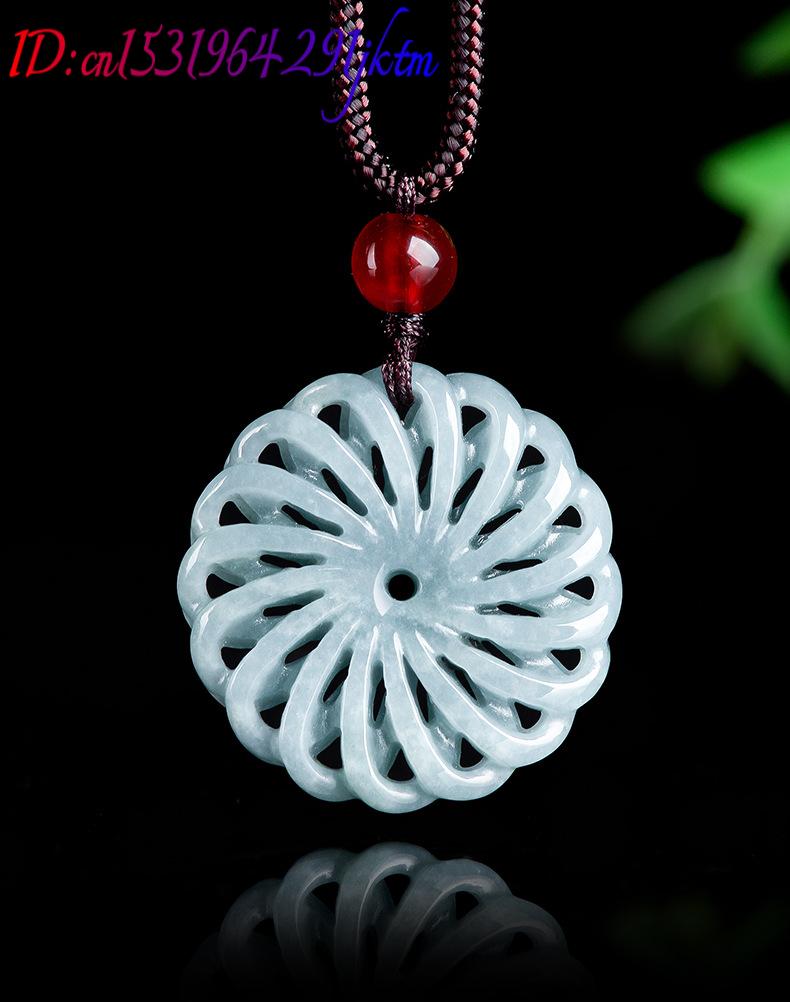 버마산 비취 꽃 펜던트 목걸이 스톤 패션 액세서리 부적 - Necklaces 리뷰 및 가격