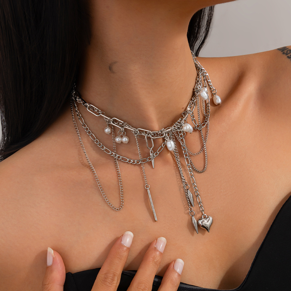 빈티지 불규칙 인조 진주 목걸이 여성 우아한 펑크 고딕 - Pearl Choker Necklace Vintage 리뷰 및 가격