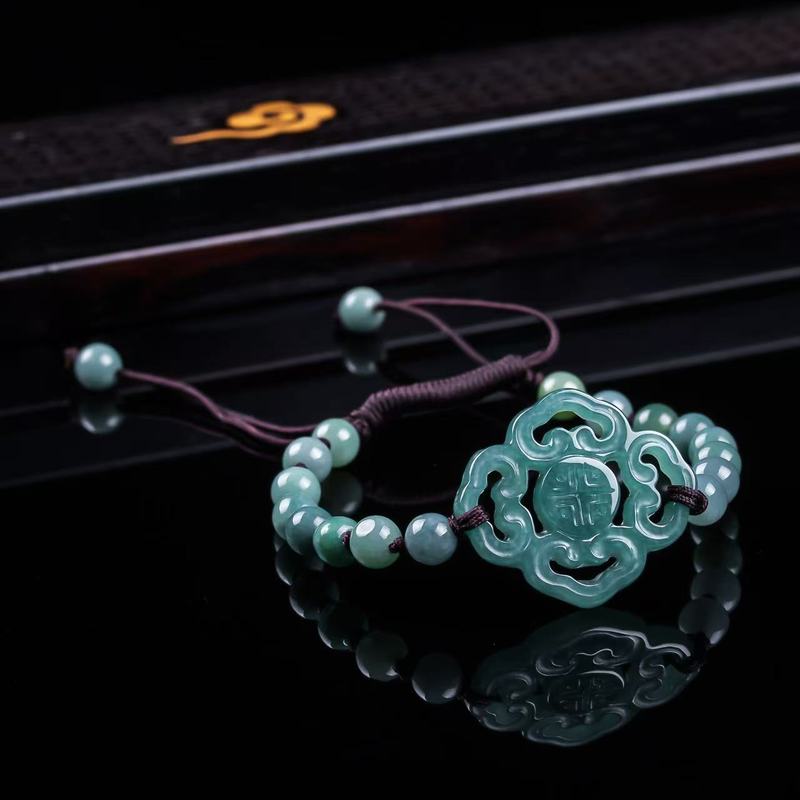 천연 비취 A급 팔찌 오리지널 디자인 세련된 블루 워터 - Bracelets 리뷰 및 가격
