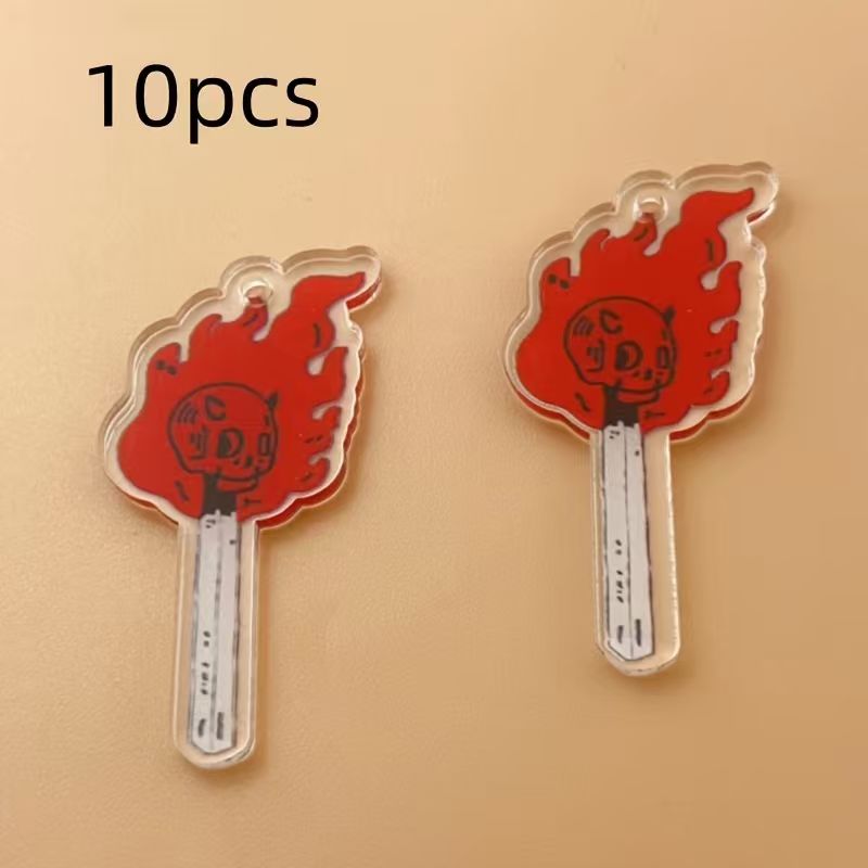 10개 아크릴 해골 펜던트, DIY 쥬얼리 제작 귀걸이 - Earrings 리뷰 및 가격
