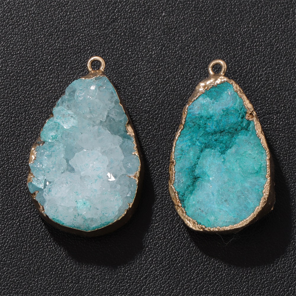 1PC 천연 마노 Geode 펜던트 25x38mm 염색 - Crystal Pendant Necklace Natural Stone 리뷰 및 가격