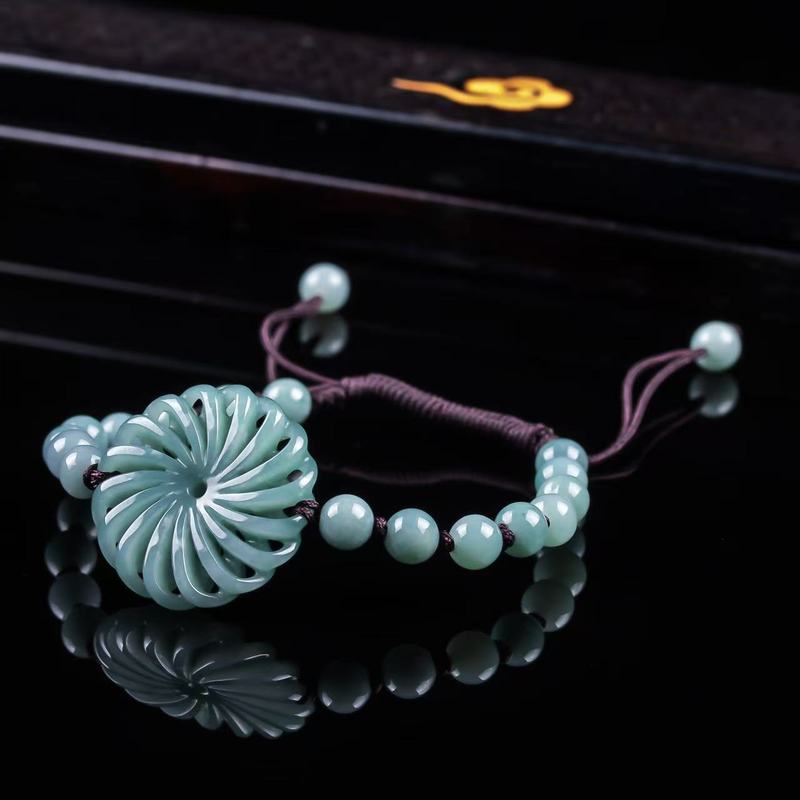 천연 비취 A급 행운을 가져다주는 진짜 원형 비즈 팔찌 - Bracelets 리뷰 및 가격