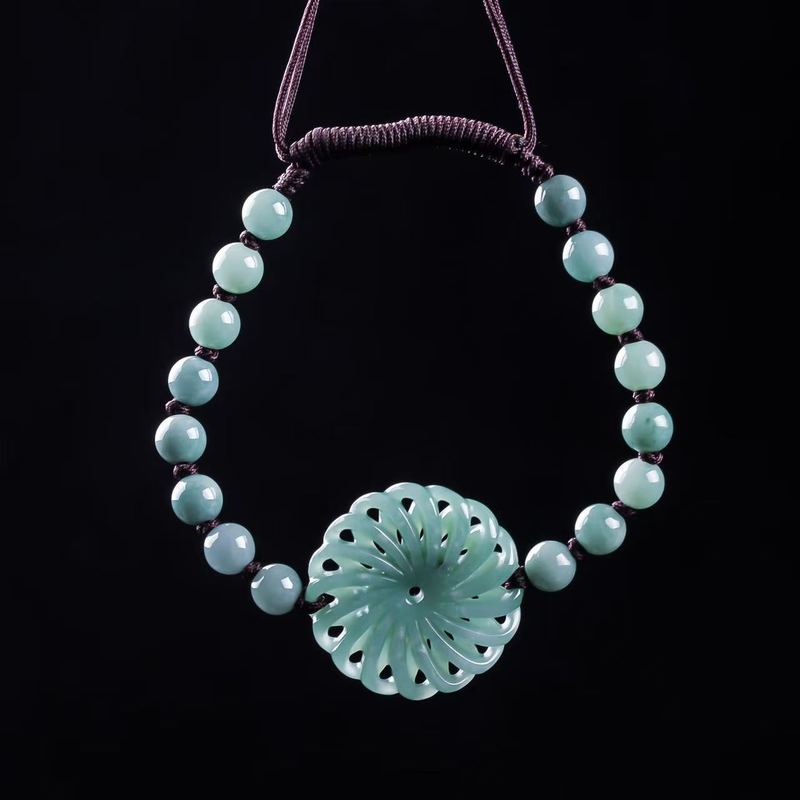 천연 비취 A급 행운을 가져다주는 진짜 원형 비즈 팔찌 - Bracelets 리뷰 및 가격