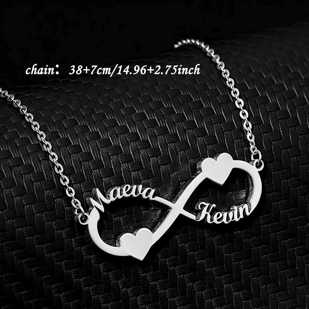 맞춤 이름 목걸이 인피니티 하트 펜던트 스테인리스 스틸 - Custom Name Necklace Stainless Steel 리뷰 및 가격