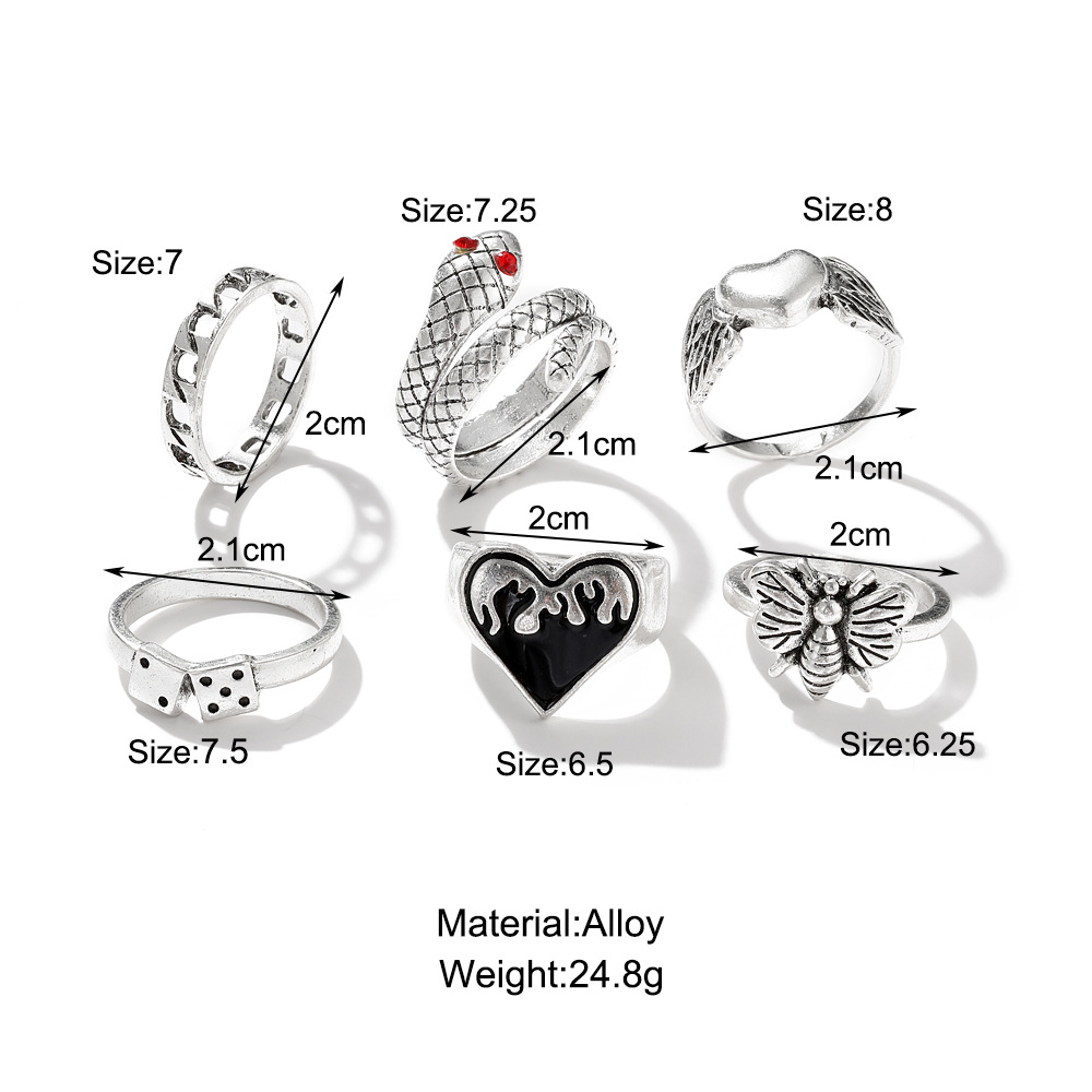 6개 세트 빈티지 펑크 뱀 너클 반지 여성용 레트로 나 - Vintage Punk Knuckle Rings Set 리뷰 및 가격