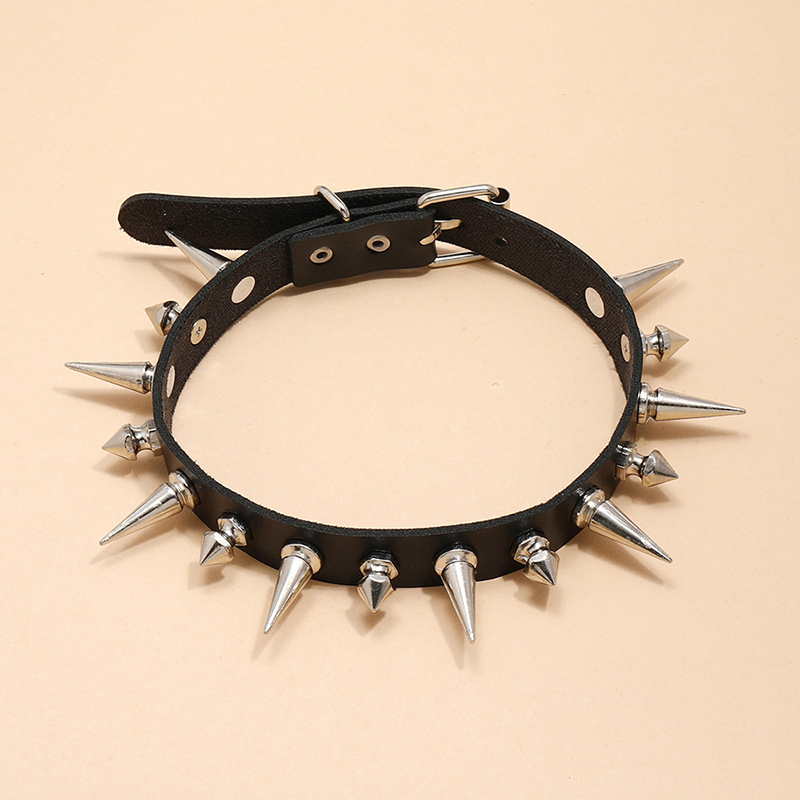 남녀공용 펑크 롱 스파이크 초커, 인조 가죽 칼라, 멋 - Goth Punk Spike Choker 리뷰 및 가격