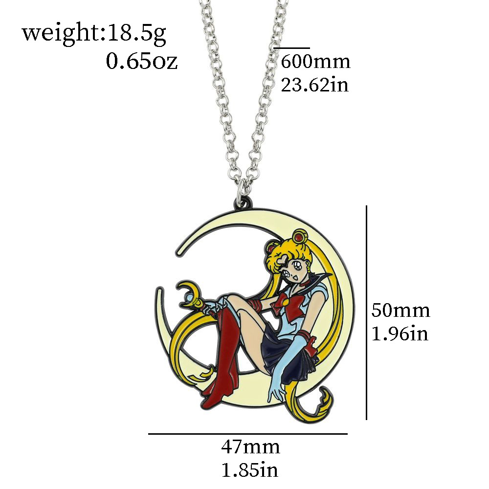 달콤한 애니메이션 메탈 에나멜 목걸이 달 모양 참 장식 - Anime Pendant Necklace 리뷰 및 가격