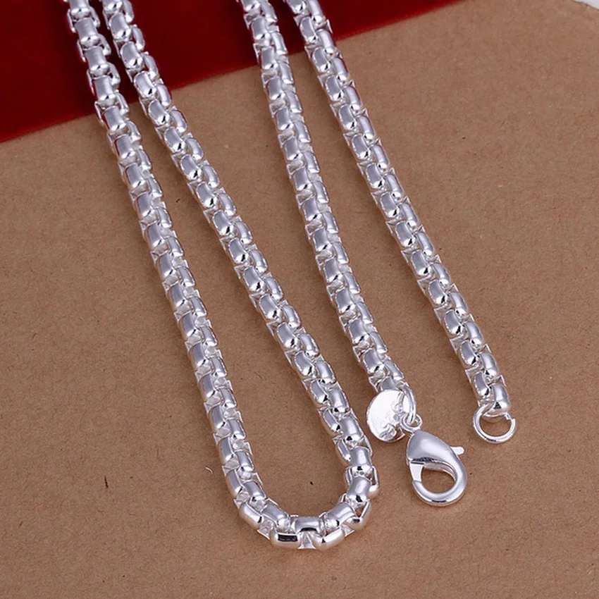 45-60cm 925 스털링 실버 목걸이 라운드 박스  - 925 Sterling Silver Chain Necklace Men 리뷰 및 가격
