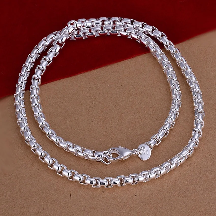 45-60cm 925 스털링 실버 목걸이 라운드 박스  - 925 Sterling Silver Chain Necklace Men 리뷰 및 가격