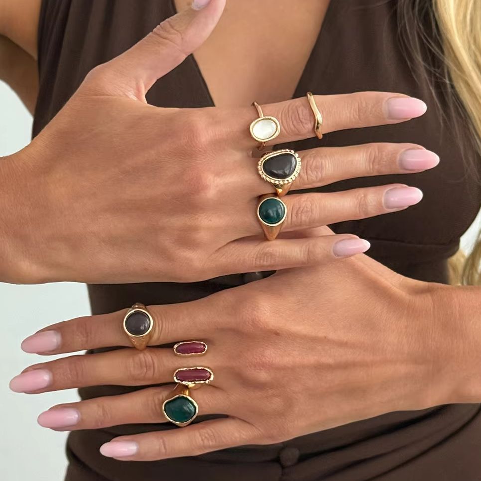 IngeSight.Z 7개 세트 펑크 트렌드 컬러풀 레 - Vintage Punk Knuckle Rings Set 리뷰 및 가격