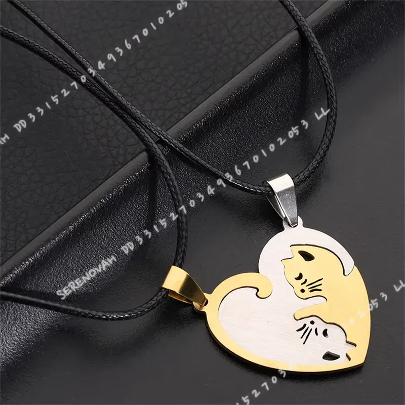 1 쌍 크리 에이 티브 귀여운 스테인레스 스틸 만화 고 - Magnetic Couple Matching Necklaces 리뷰 및 가격