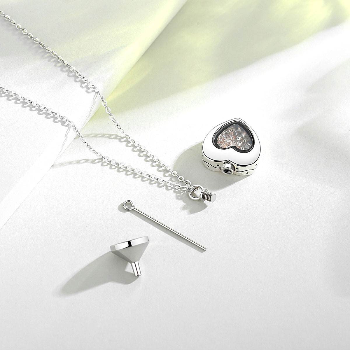 유도라 스털링 실버 하트 로켓 하트 화장 기념 유골 항 - Heart Locket Necklace Photo 리뷰 및 가격