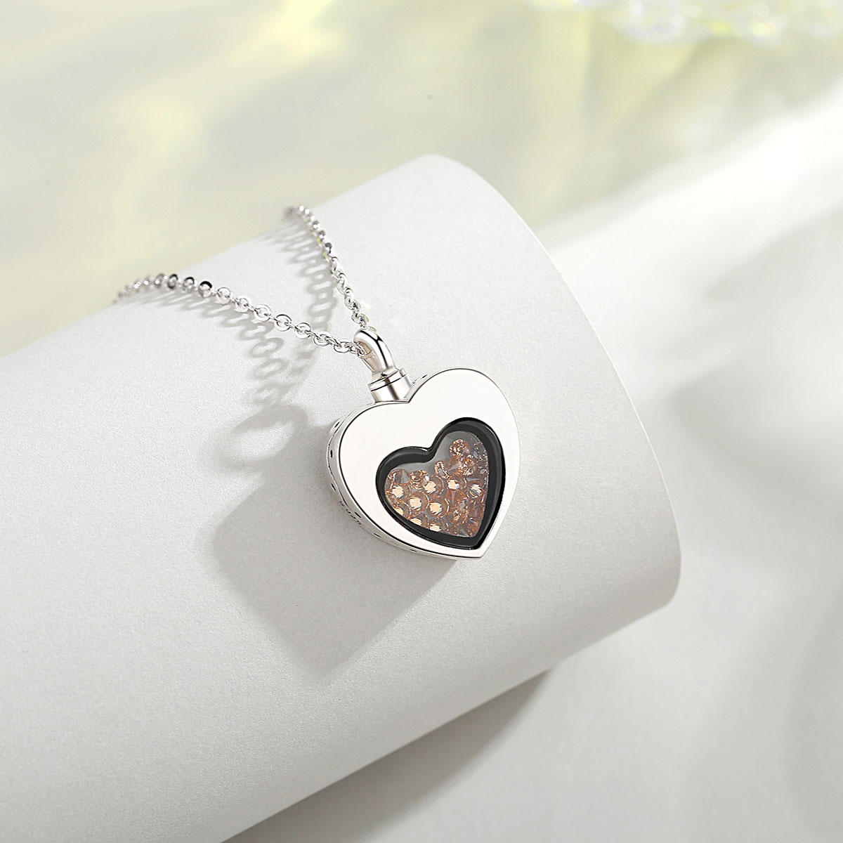 유도라 스털링 실버 하트 로켓 하트 화장 기념 유골 항 - Heart Locket Necklace Photo 리뷰 및 가격