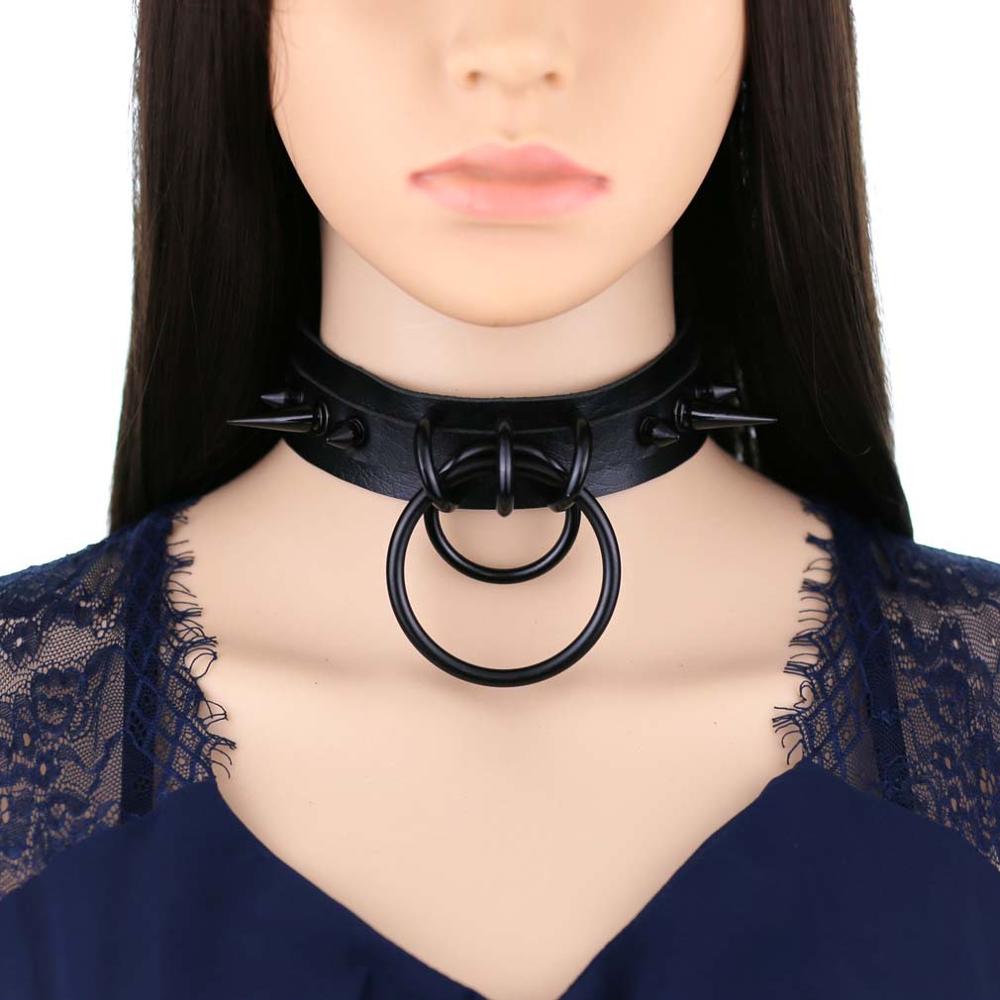 여성용 블랙 스파이크 초커, 고스 가죽, 스파이크 칼라 - Goth Punk Spike Choker 리뷰 및 가격