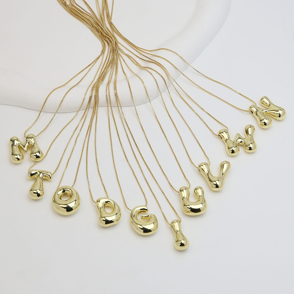 여성용 크리에이티브 A-Z 풍선 버블 레터 펜던트 목걸 - Initial Letter Necklace 18K Gold 리뷰 및 가격
