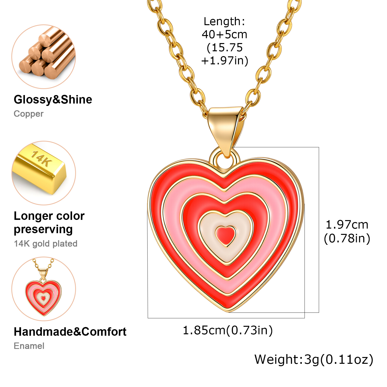 여성용 Y2K 스타일 레이어드 에나멜 하트 펜던트 목걸 - Layered Pendant Necklace Aesthetic 리뷰 및 가격