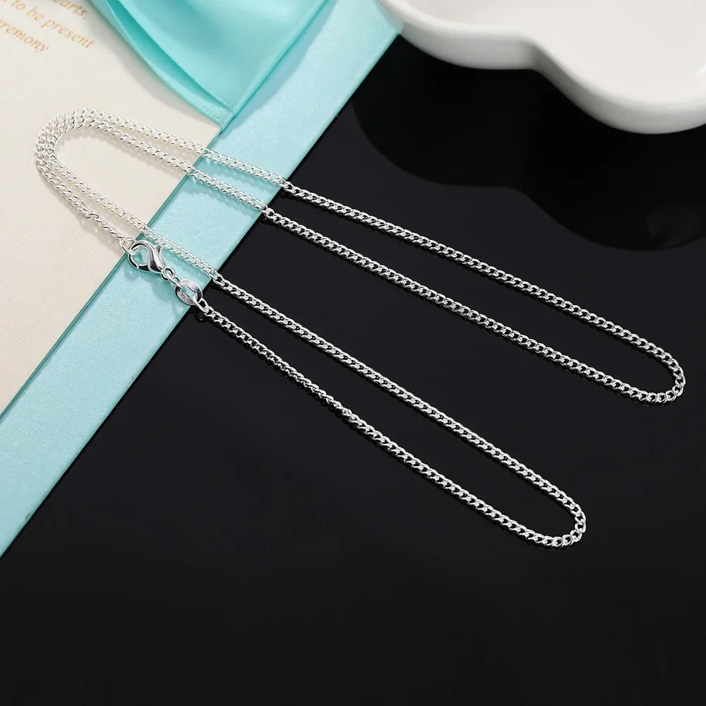 925 스털링 실버 클래식 체인 목걸이, 40-75cm - 925 Sterling Silver Chain Necklace Men 리뷰 및 가격