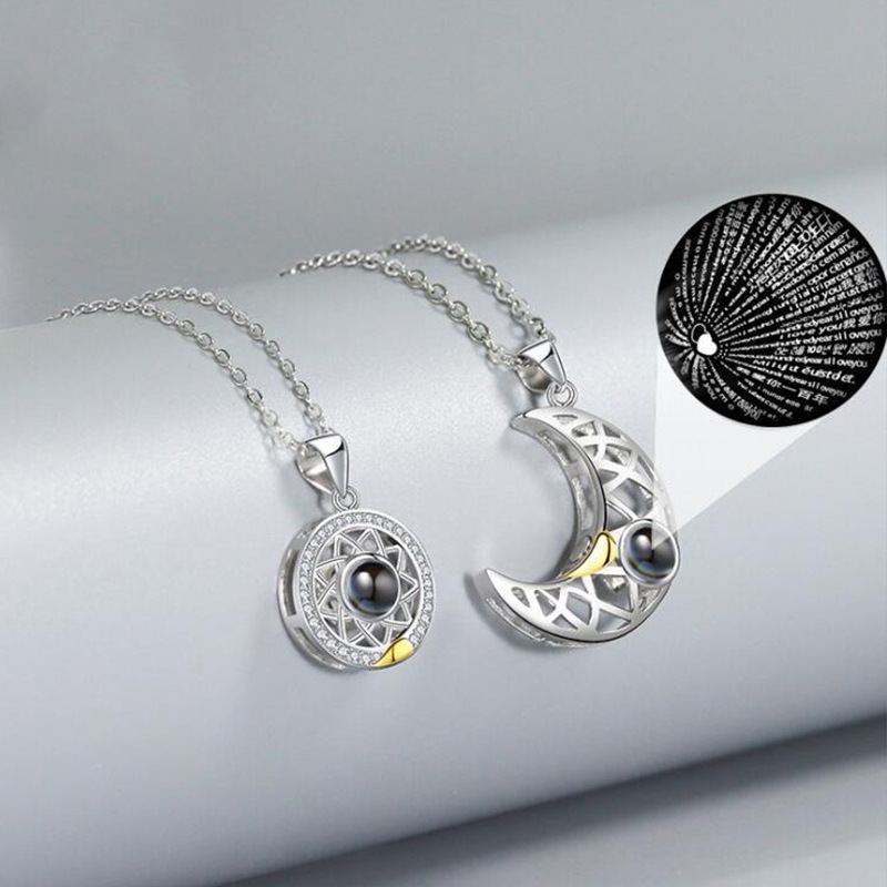 2 개/대 커플 매칭 목걸이 연인을위한 썬 문 목걸이  - Magnetic Couple Matching Necklaces 리뷰 및 가격