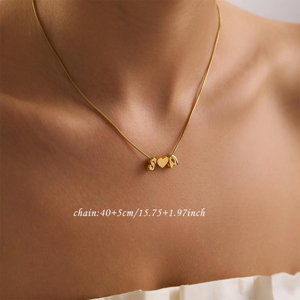 맞춤형 이니셜 이름 3D 버블 하트 목걸이 스테인리스  - Custom Name Necklace Stainless Steel 리뷰 및 가격