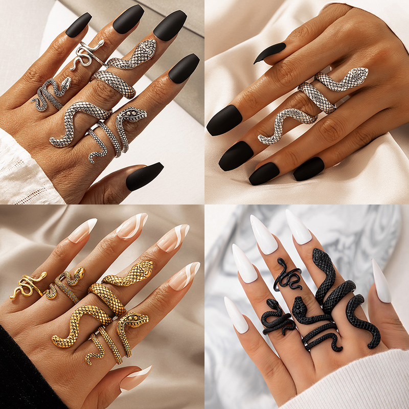 펑크 뱀 모양의 너클 반지 남성용 빈티지 기하학적 매력 - Vintage Punk Knuckle Rings Set 리뷰 및 가격