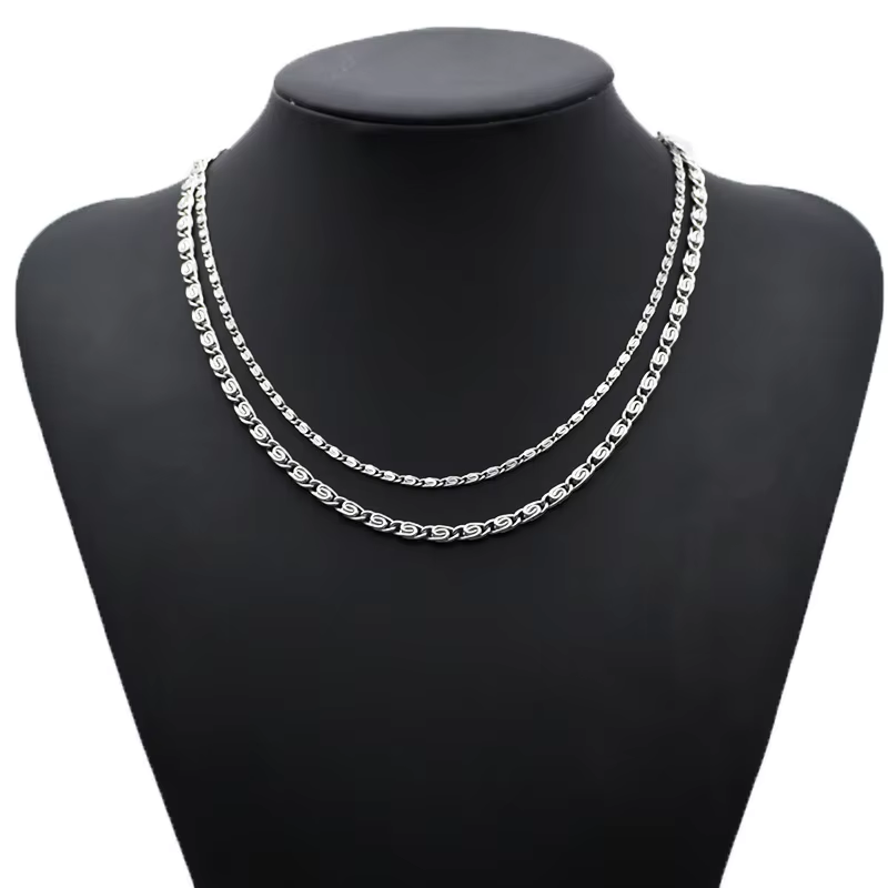 안다라 925 스털링 실버 18K 골드 4mm 사이드  - 925 Sterling Silver Chain Necklace Men 리뷰 및 가격