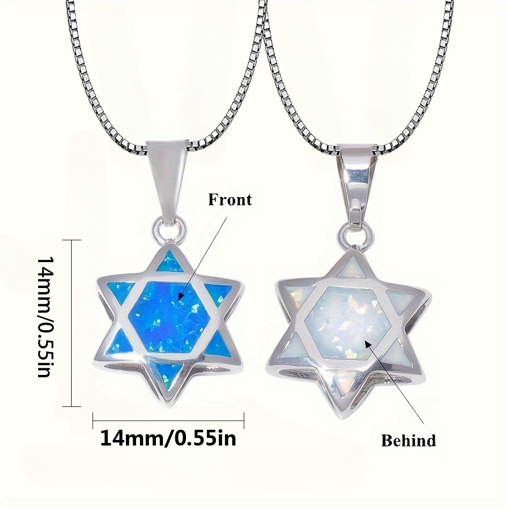 다윗의 별 오팔 펜던트 목걸이 양면 유대교 헥사그램 보 - Necklaces 리뷰 및 가격
