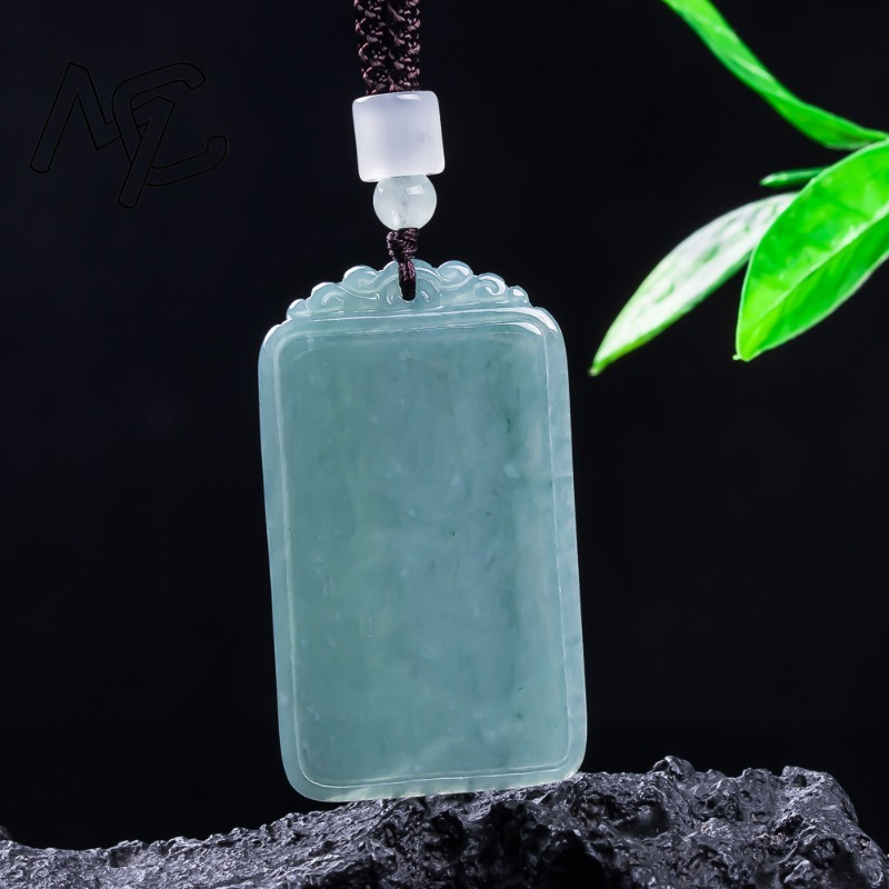 천연 비취 블루 워터 피스 낫팅글 플라크 펜던트 목걸이 - Necklaces 리뷰 및 가격