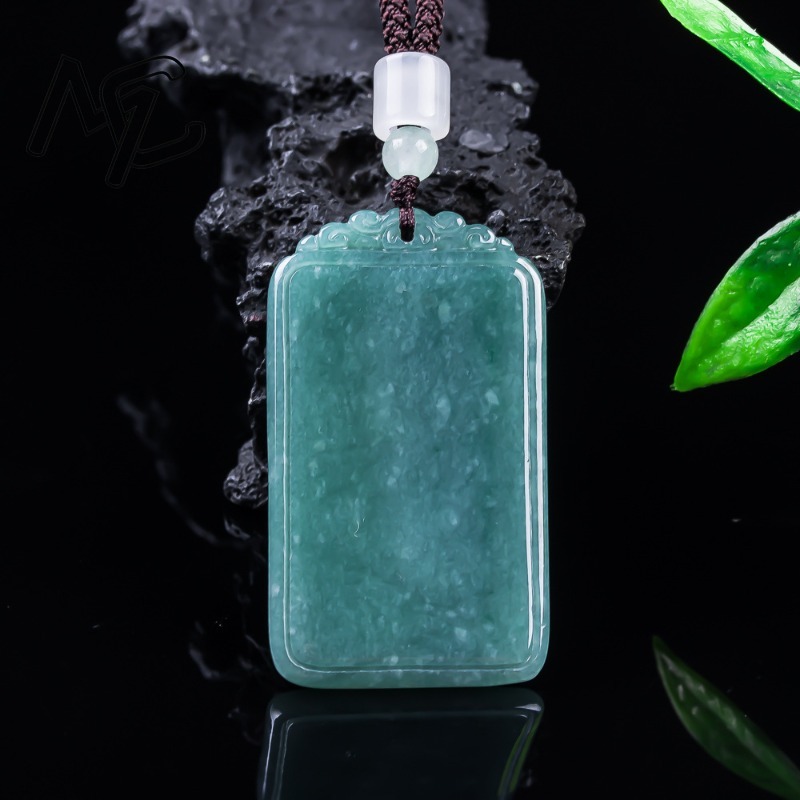 천연 비취 블루 워터 피스 낫팅글 플라크 펜던트 목걸이 - Necklaces 리뷰 및 가격