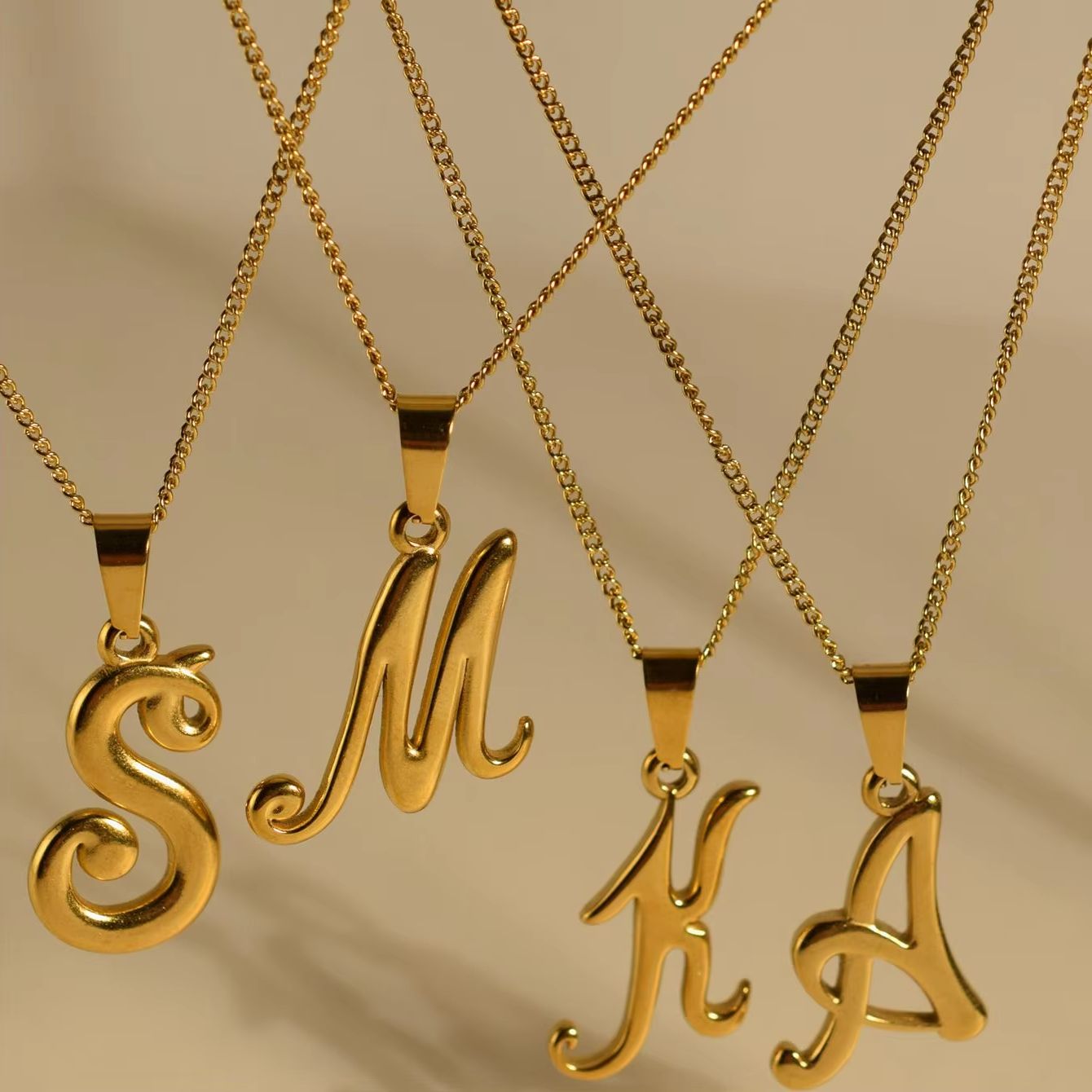 18K 골드 스테인리스 스틸 빈티지 알파벳 펜던트 유니 - Initial Letter Necklace 18K Gold 리뷰 및 가격