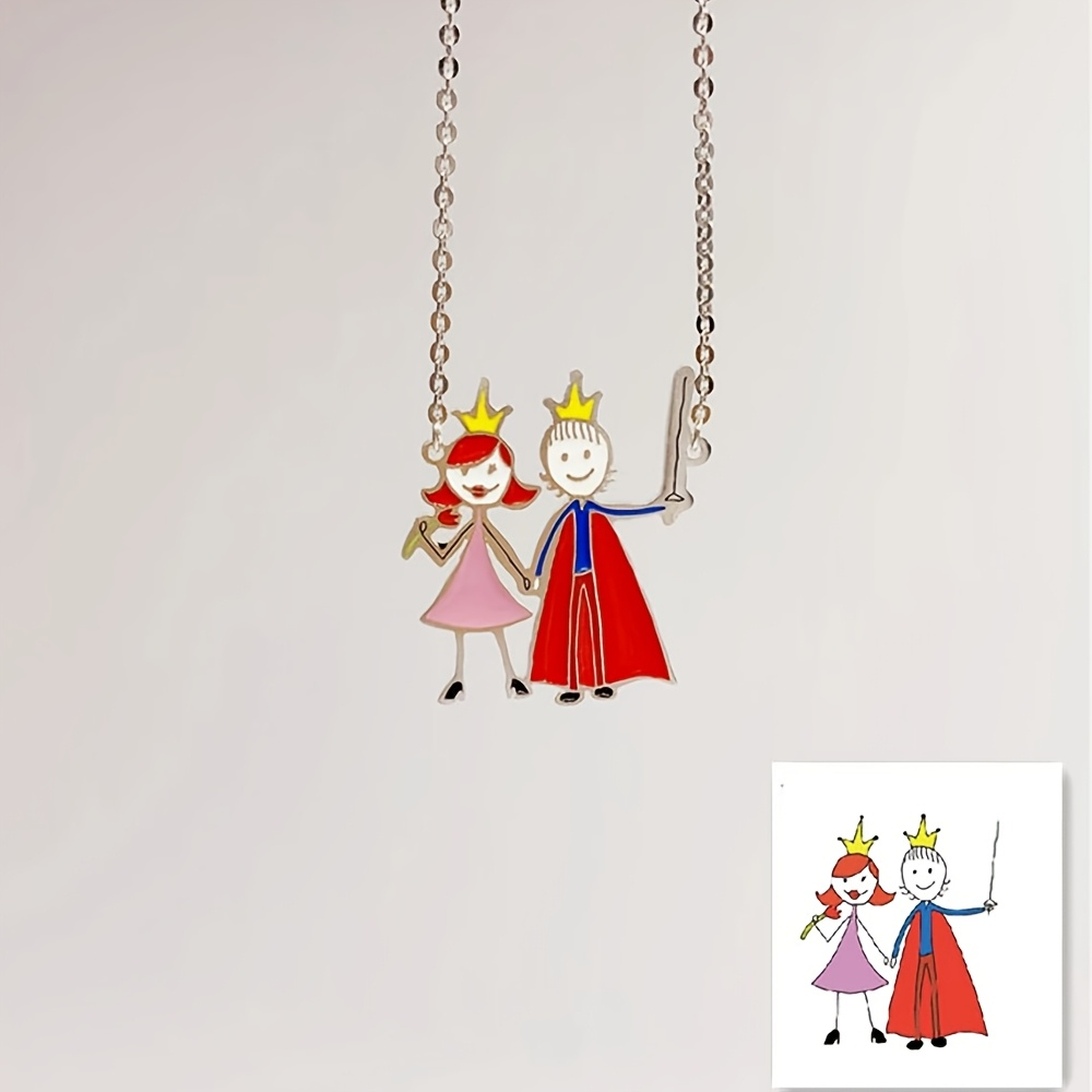맞춤형 에나멜 펜던트 목걸이 어린이 그림 제작 참 장식 - Custom Name Necklace Stainless Steel 리뷰 및 가격