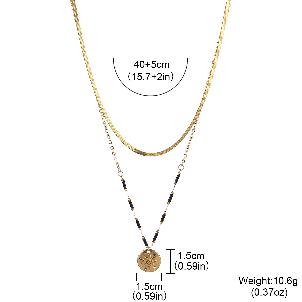 보헤미안 선페이스 코인 레이어드 목걸이 스테인리스 스틸 - Layered Pendant Necklace Aesthetic 리뷰 및 가격