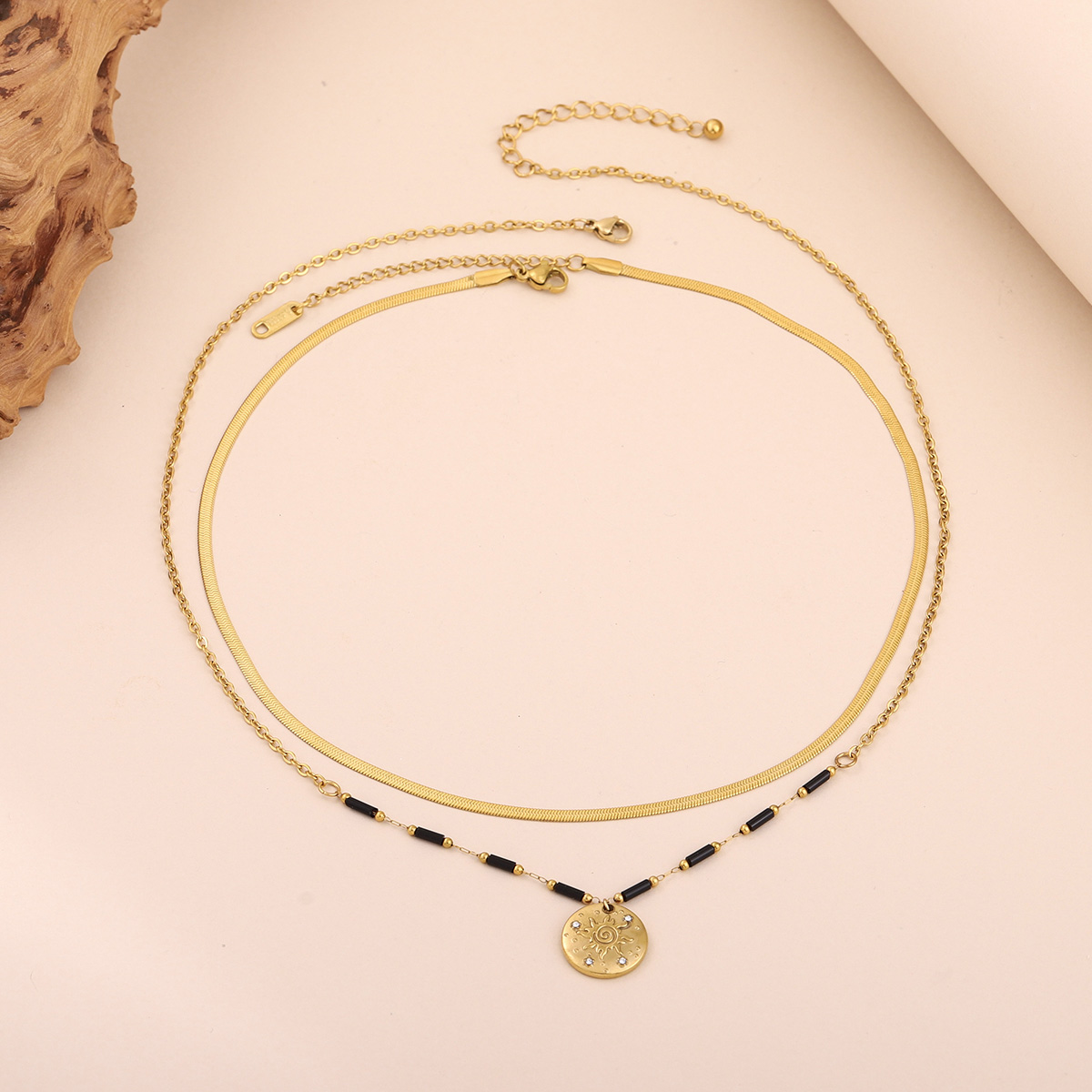 보헤미안 선페이스 코인 레이어드 목걸이 스테인리스 스틸 - Layered Pendant Necklace Aesthetic 리뷰 및 가격