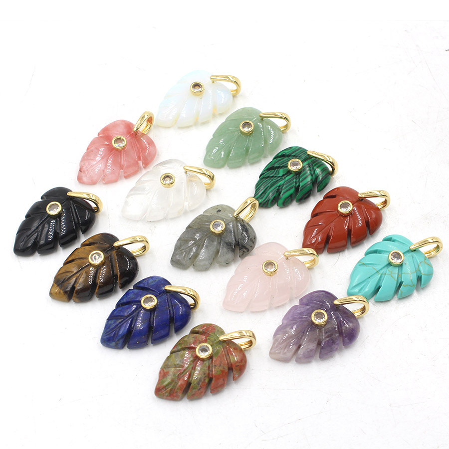자연 치유 크리스탈 잎 펜던트, 지르콘 천연석 참 장식 - Crystal Pendant Necklace Natural Stone 리뷰 및 가격