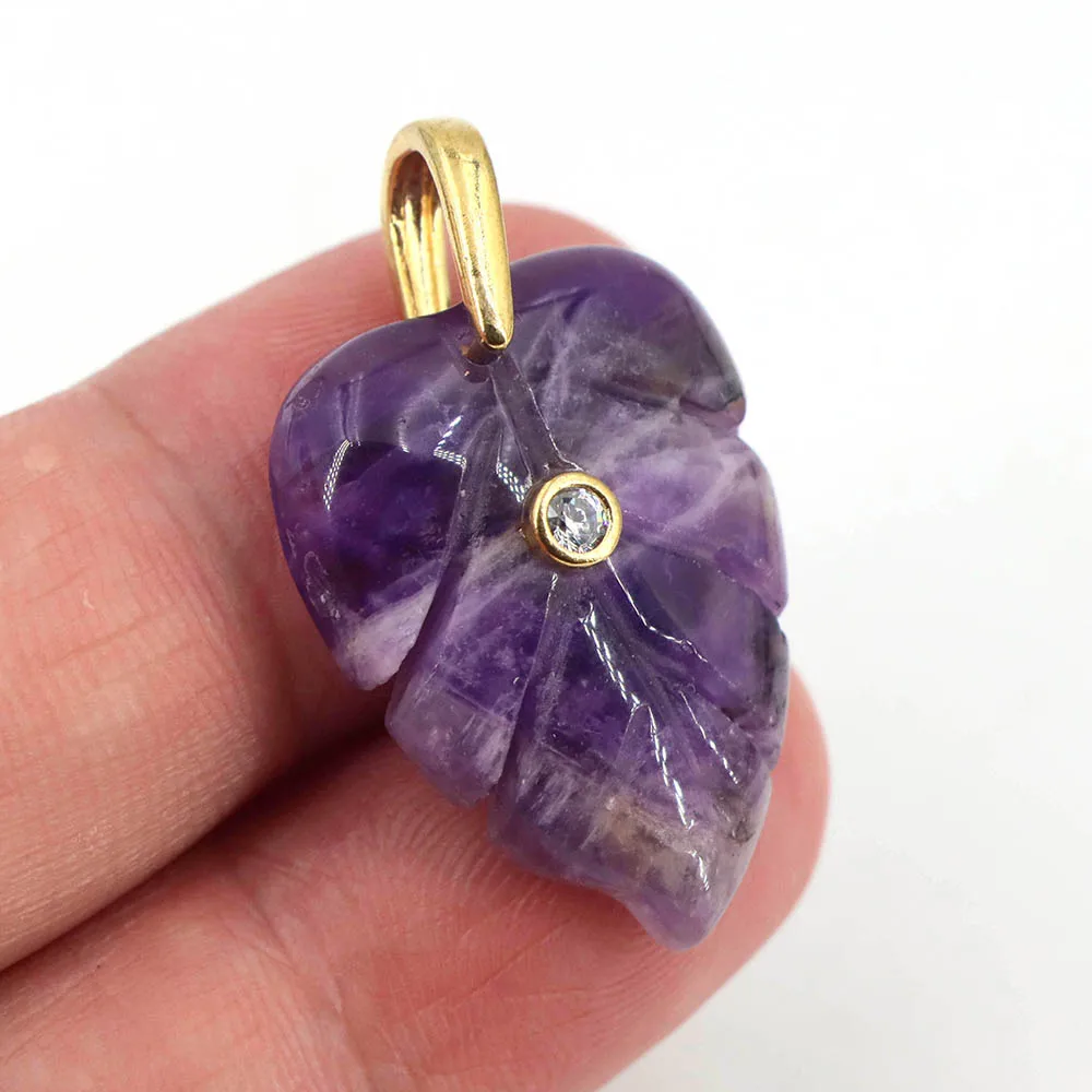 자연 치유 크리스탈 잎 펜던트, 지르콘 천연석 참 장식 - Crystal Pendant Necklace Natural Stone 리뷰 및 가격